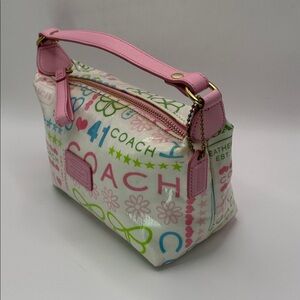 Vintage Y2K Coach Spring Butterfly coated Cosmetic bag mini
